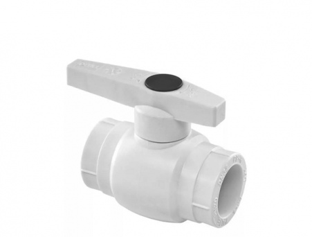 Кран шаровой полипропилен 25 мм OPTIMA (белый) металлический шар