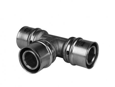 Пресс-фитинг-тройник с переходом на внутреннюю резьбу 20х1/2'х20