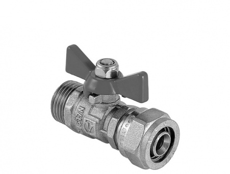 Кран шаровой с обжимным соединением и наружной резьбой 16х1/2'